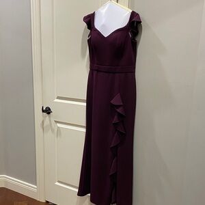 Betsy & Adam Plum Asymmetrical Dress